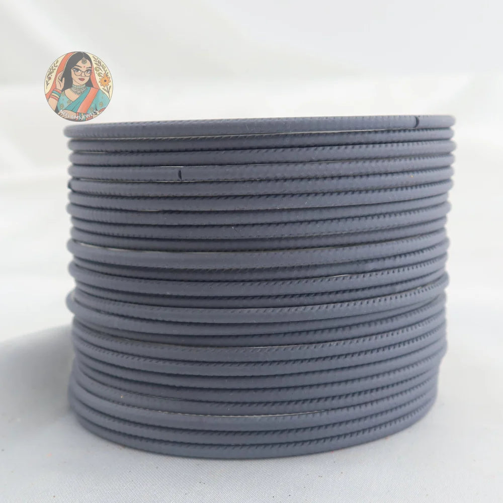 ’Grey’ Plain Matte Bangle Set