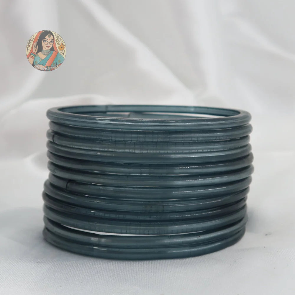 ’Grey’ Rang Pakka Glass Bangle Set