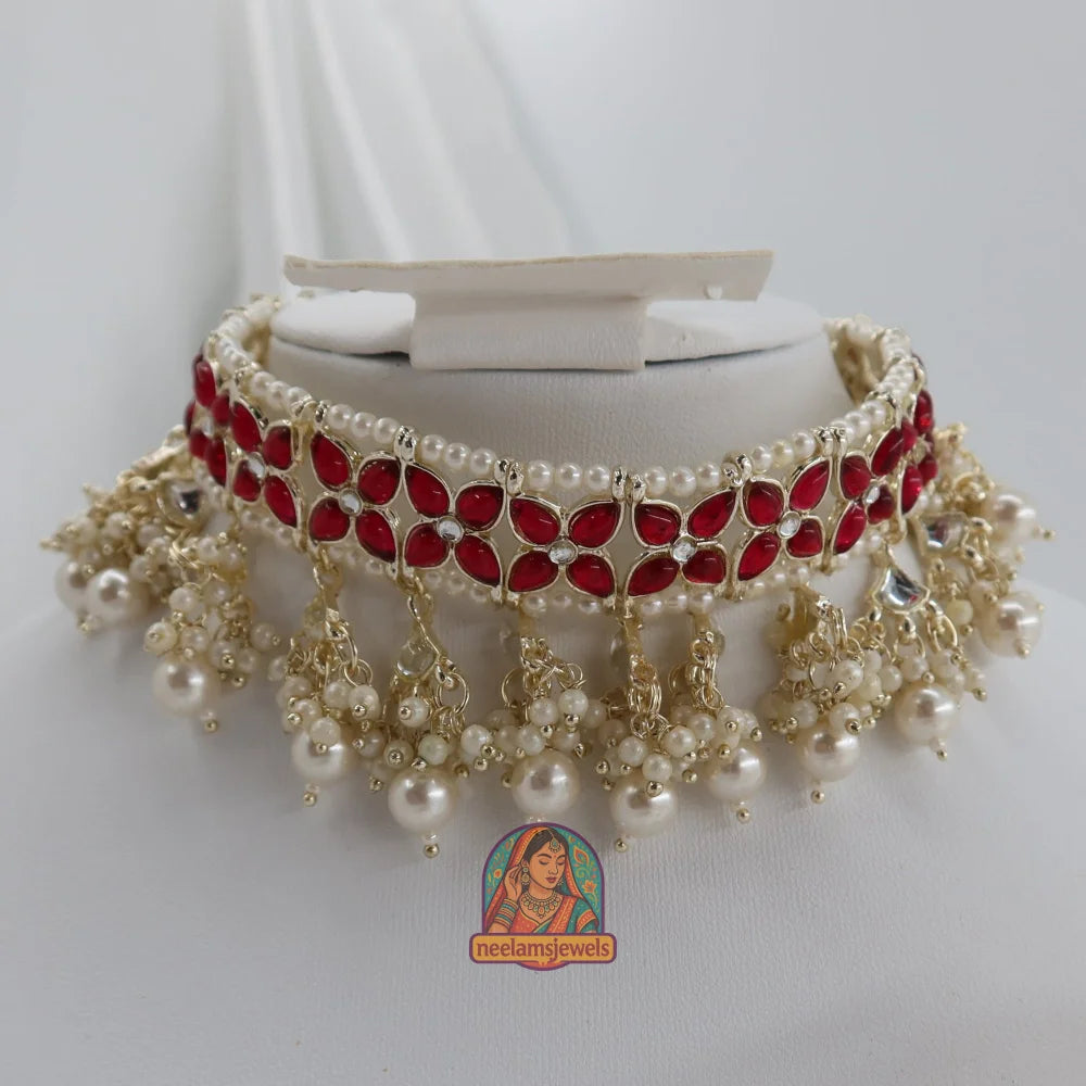 Gulbahaar Pearl Choker Set (Pink)