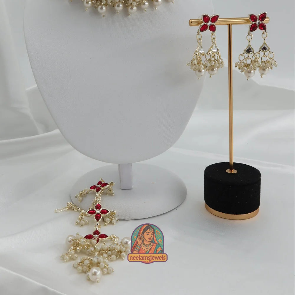 Gulbahaar Pearl Choker Set (Pink)
