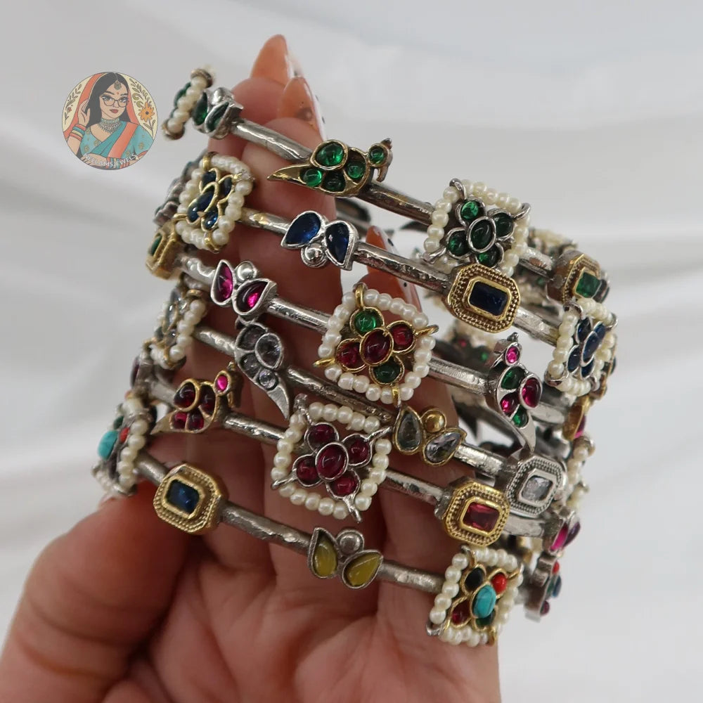 Gulnaz Silver Bangles