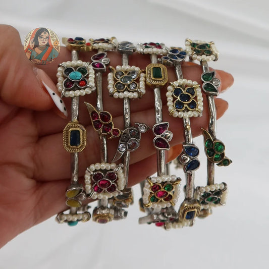 Gulnaz Silver Bangles
