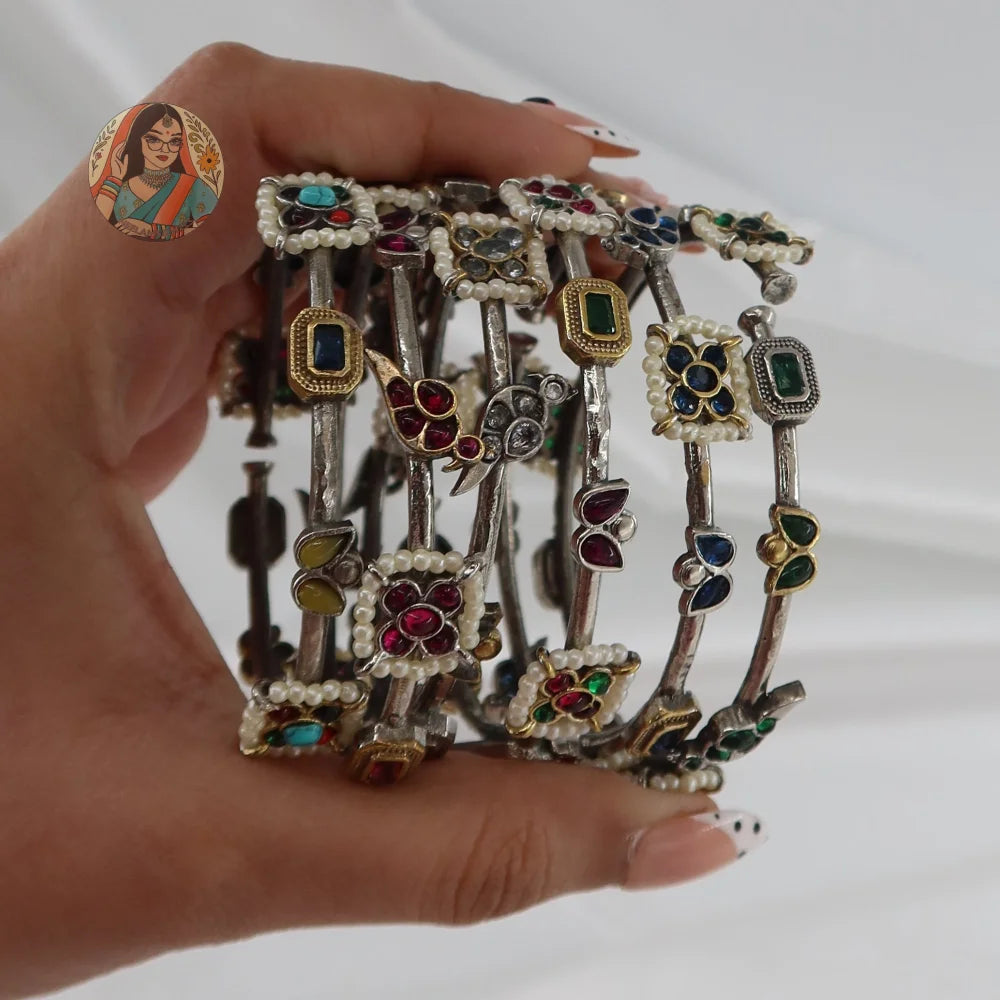 Gulnaz Silver Bangles