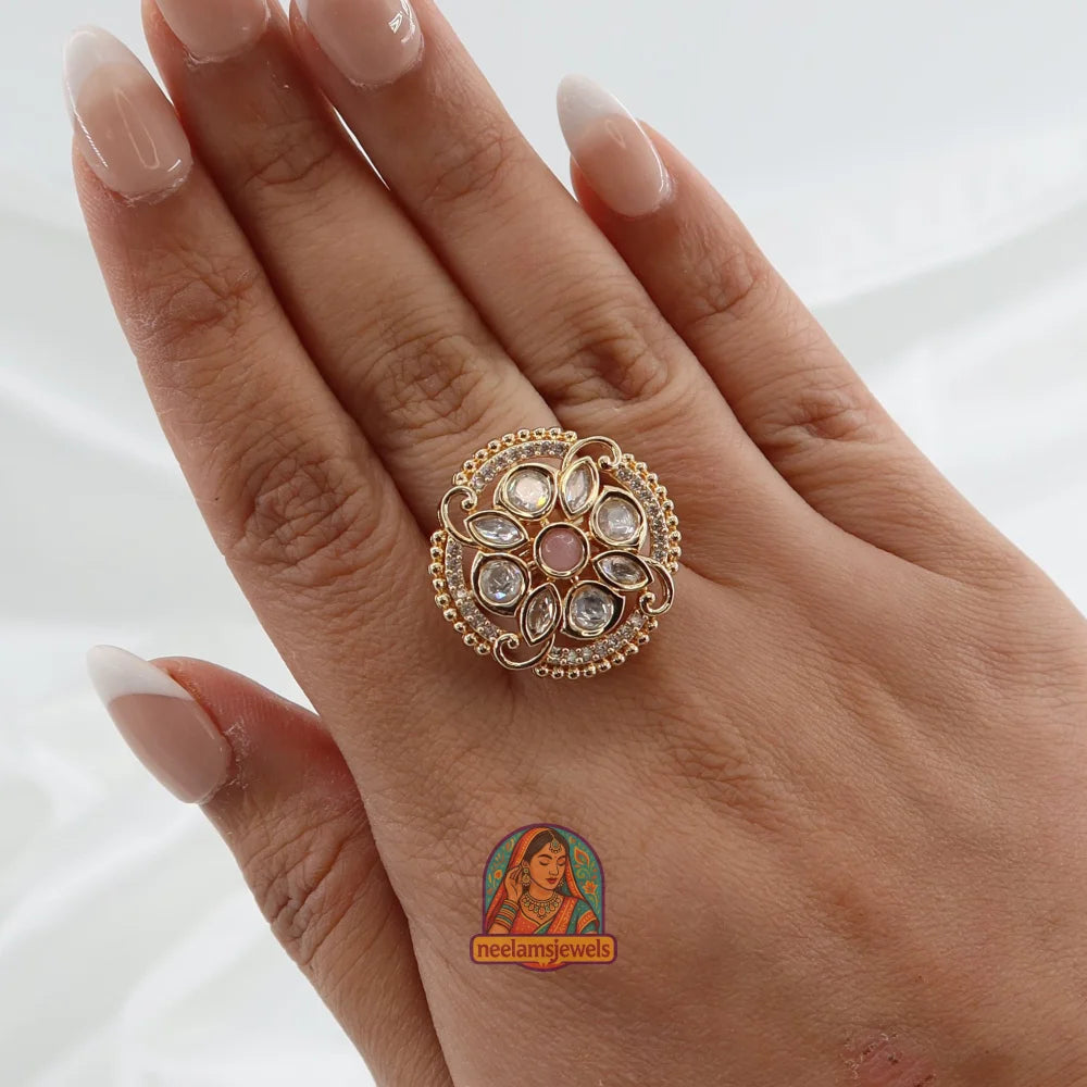 Gulzaar Phool Ring Light Pink