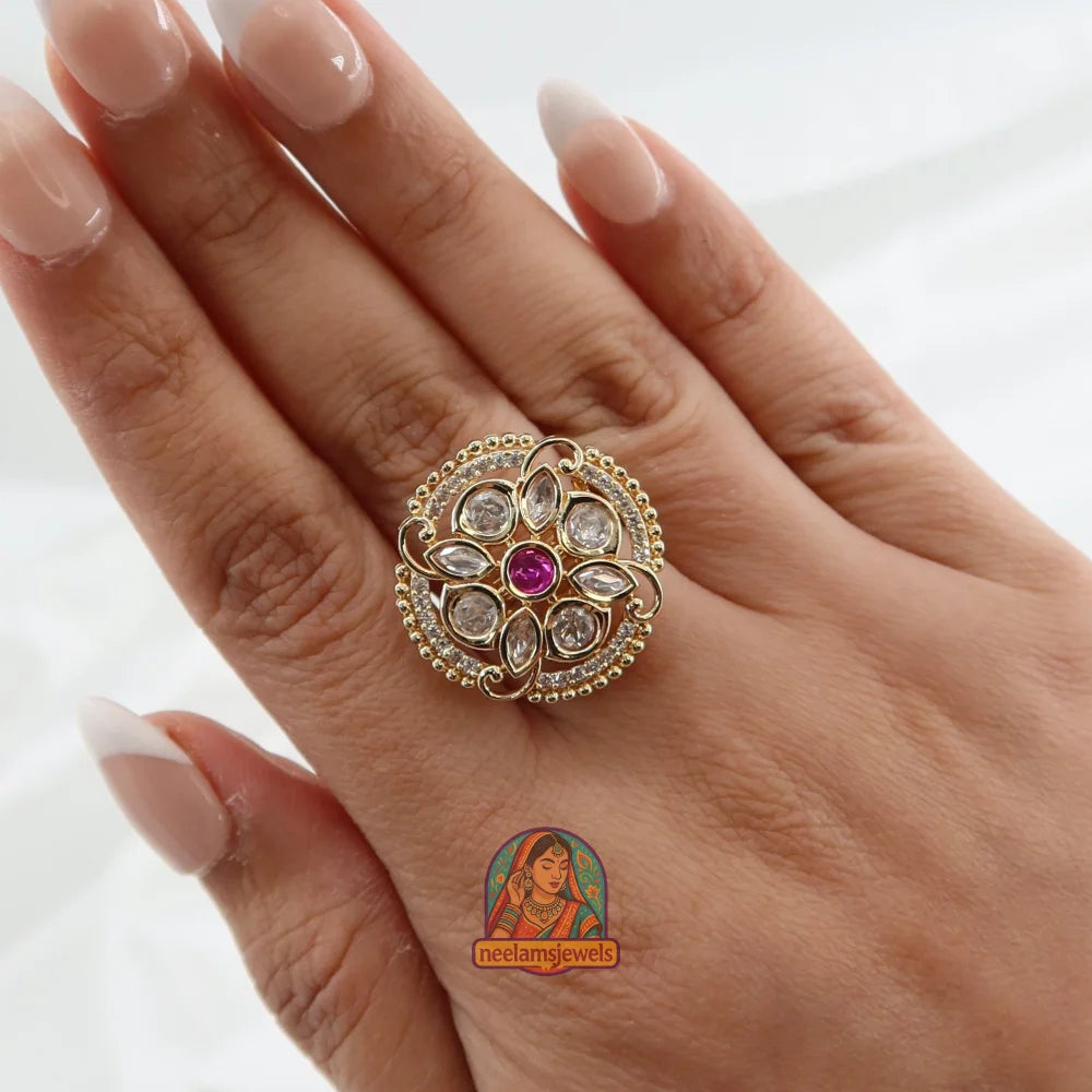 Gulzaar Phool Ring Pink