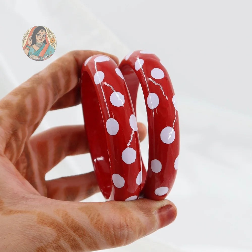Hand-Painted Wooden Bangles - A