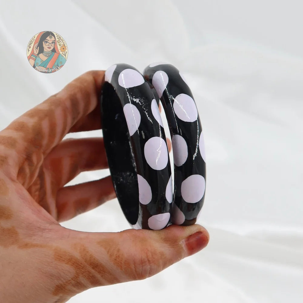 Hand-Painted Wooden Bangles - K