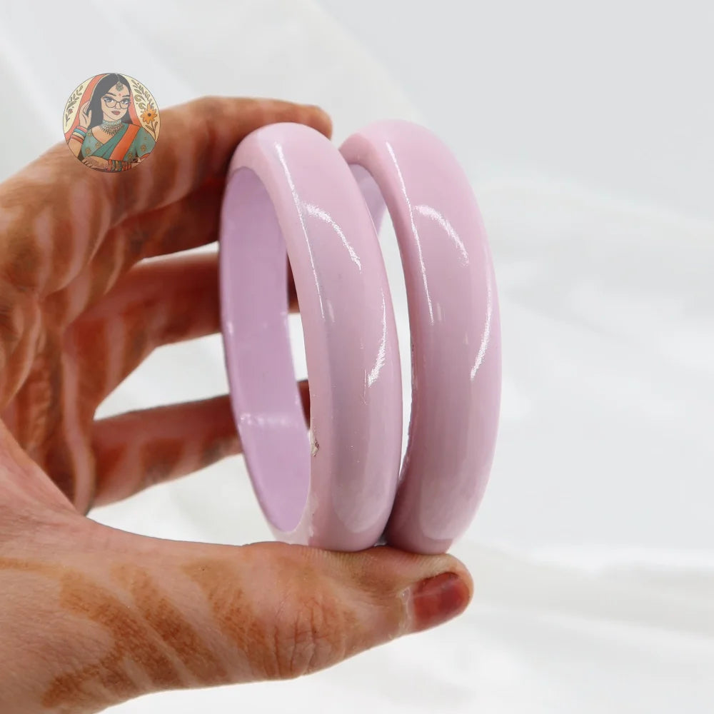 Hand-Painted Wooden Bangles - Lavender