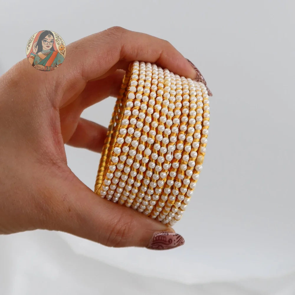 ’Hania Aamir’ Pearl Bangles (Golden)