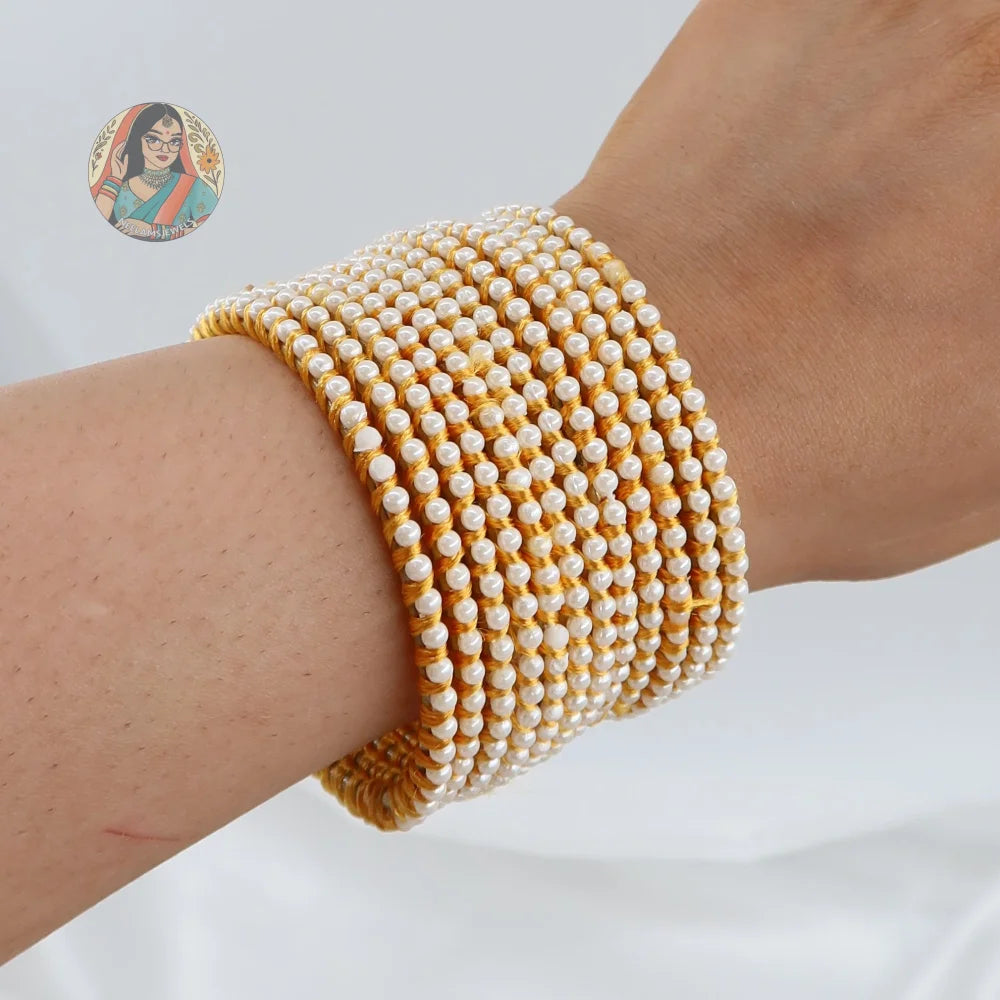 ’Hania Aamir’ Pearl Bangles (Golden)