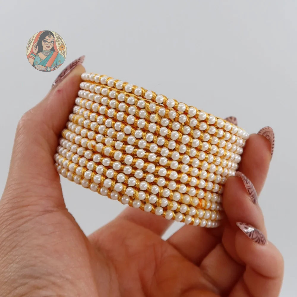 ’Hania Aamir’ Pearl Bangles (Golden)