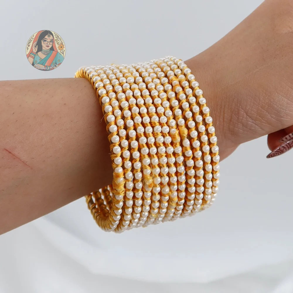 ’Hania Aamir’ Pearl Bangles (Golden)