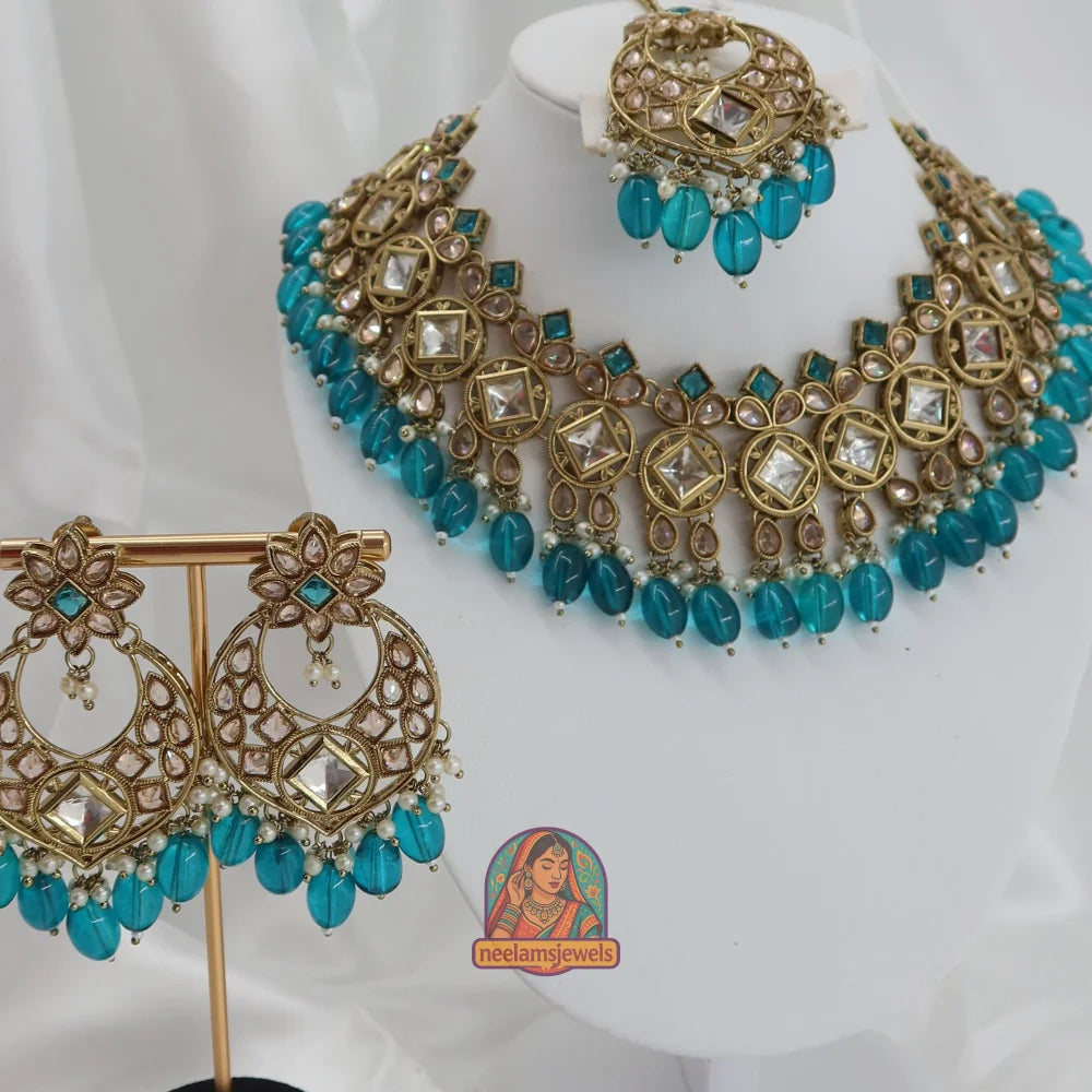 Heer Necklace Set (Blue)