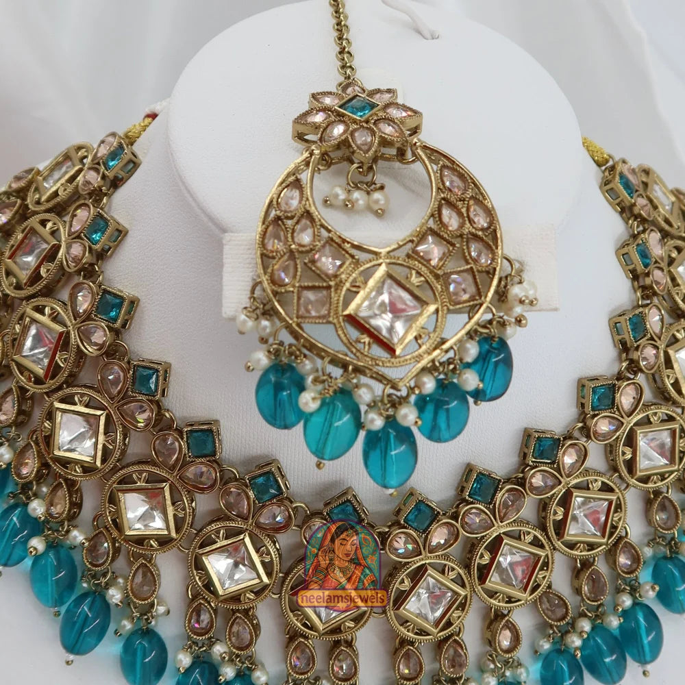 Heer Necklace Set (Blue)