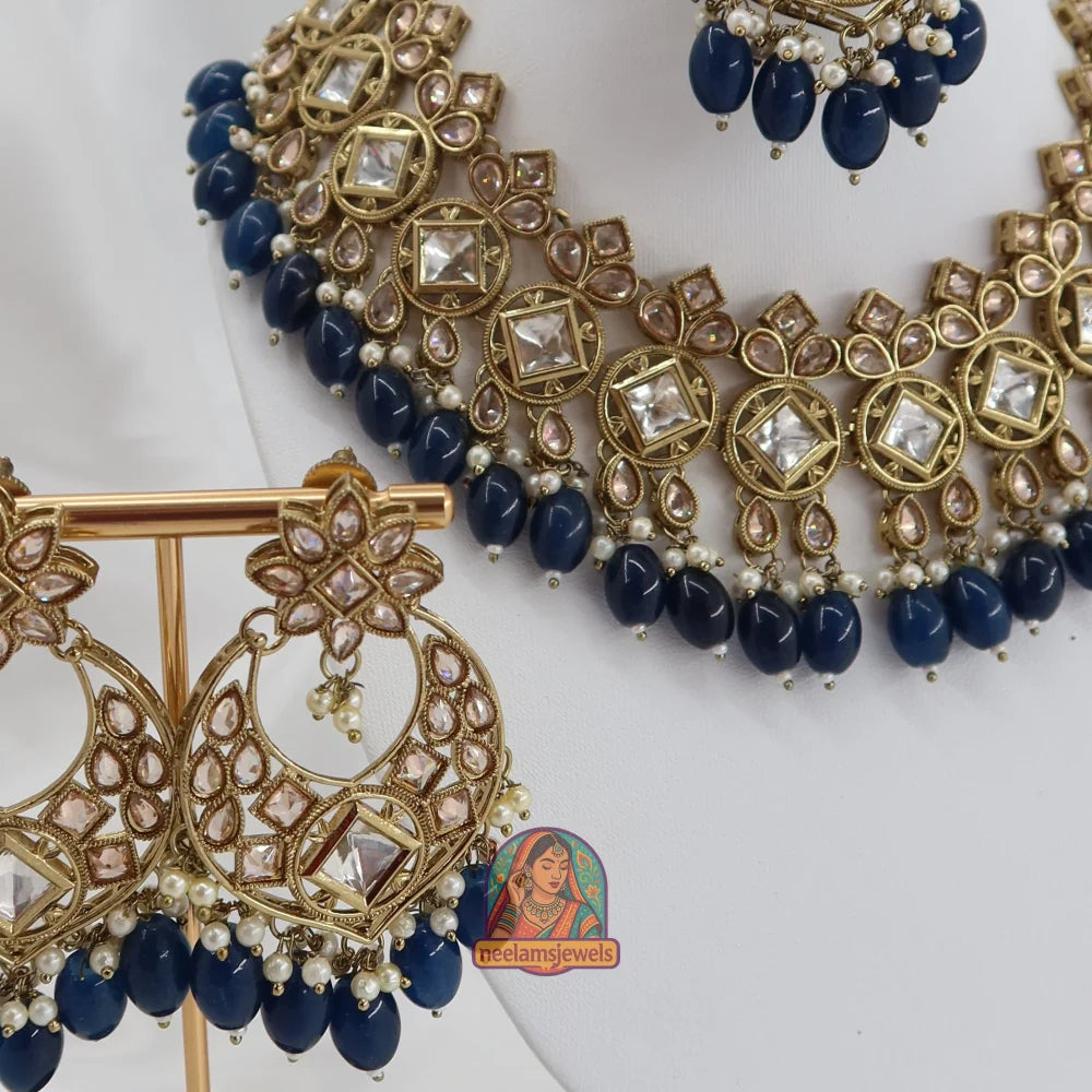 Heer Necklace Set (Navy Blue)