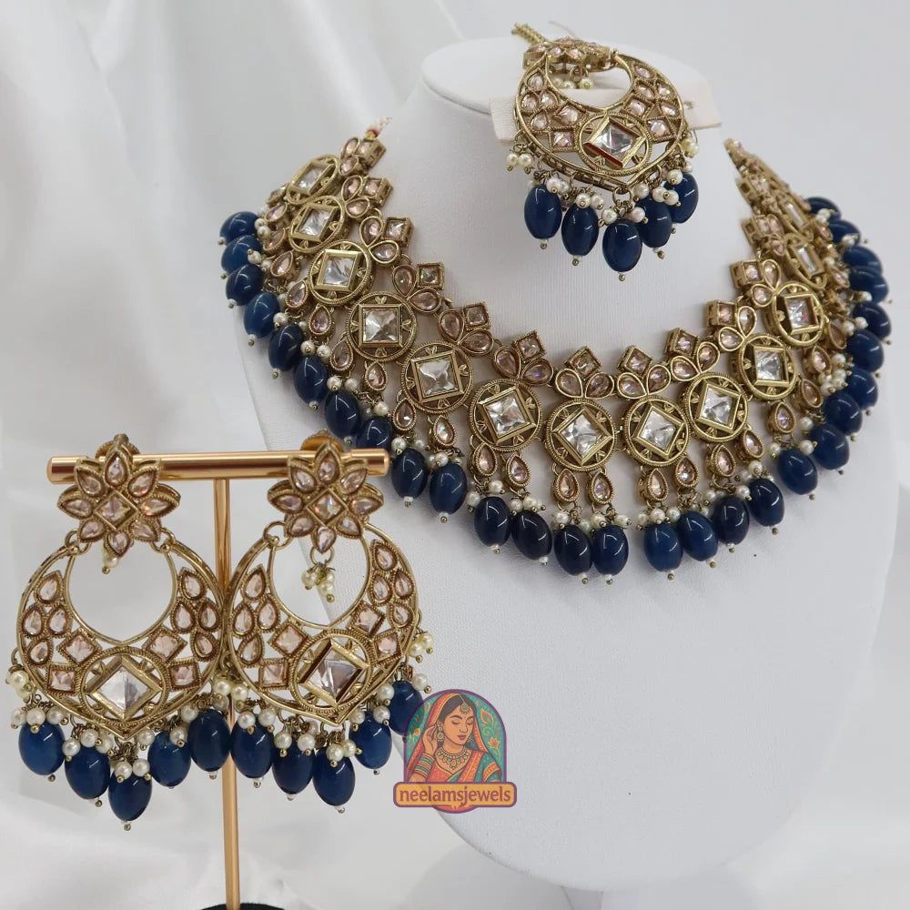 Heer Necklace Set (Navy Blue)