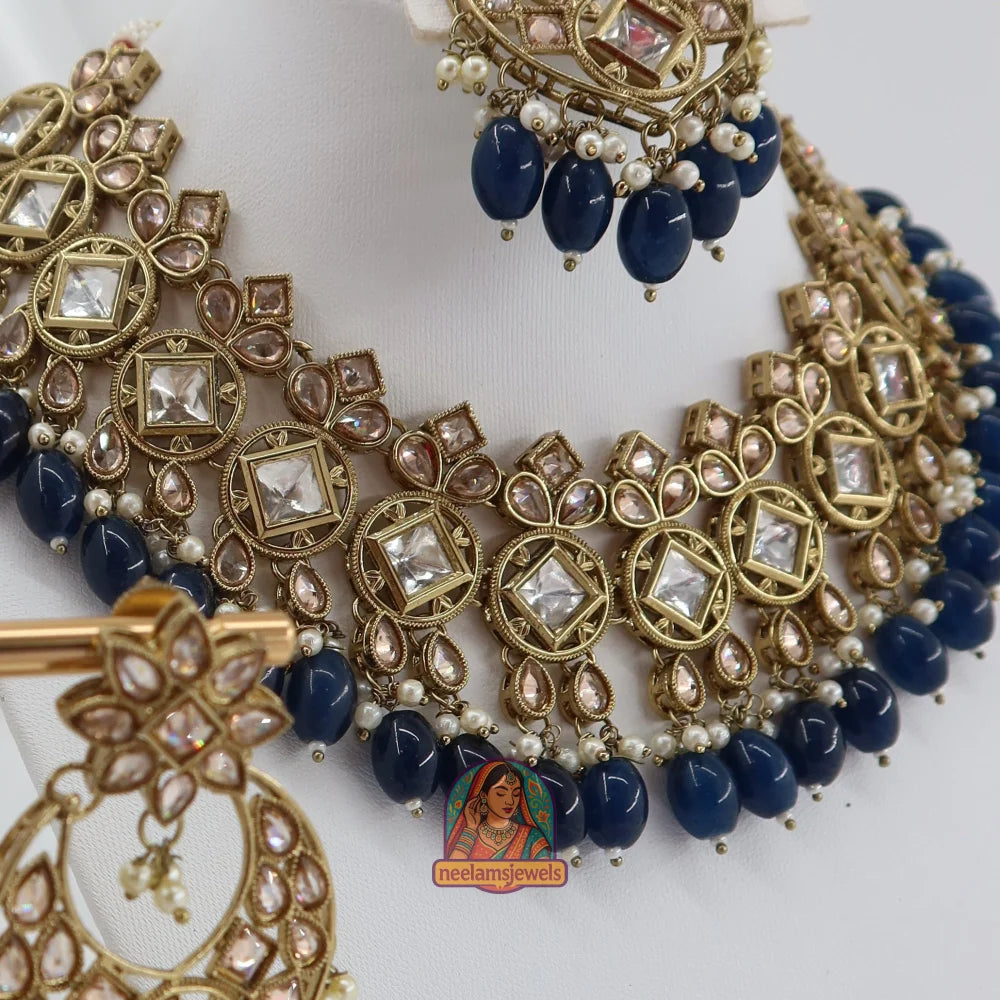Heer Necklace Set (Navy Blue)