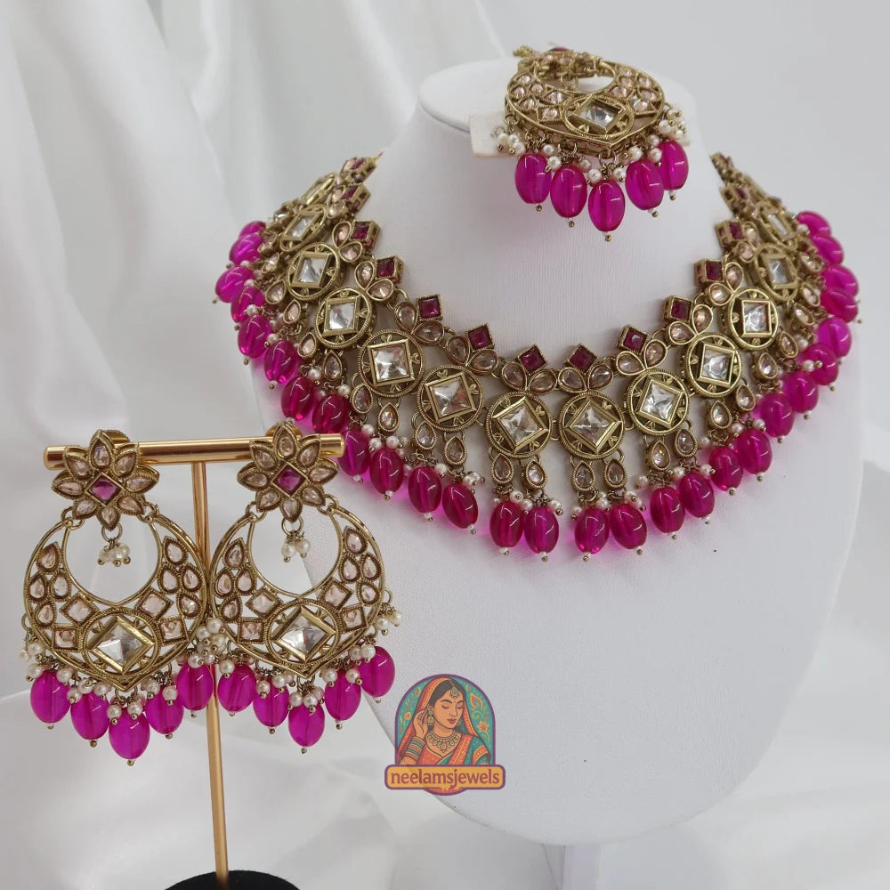 Heer Necklace Set (Pink)
