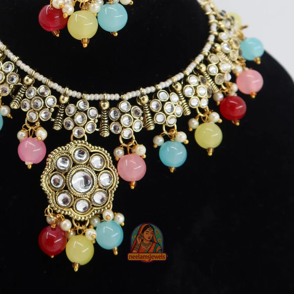Heeraj Semi Bridal Necklace Set (Blue) (Copy)