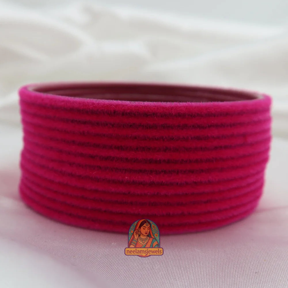 ’Hot Pink’ Velvet Bangle Set 2.10