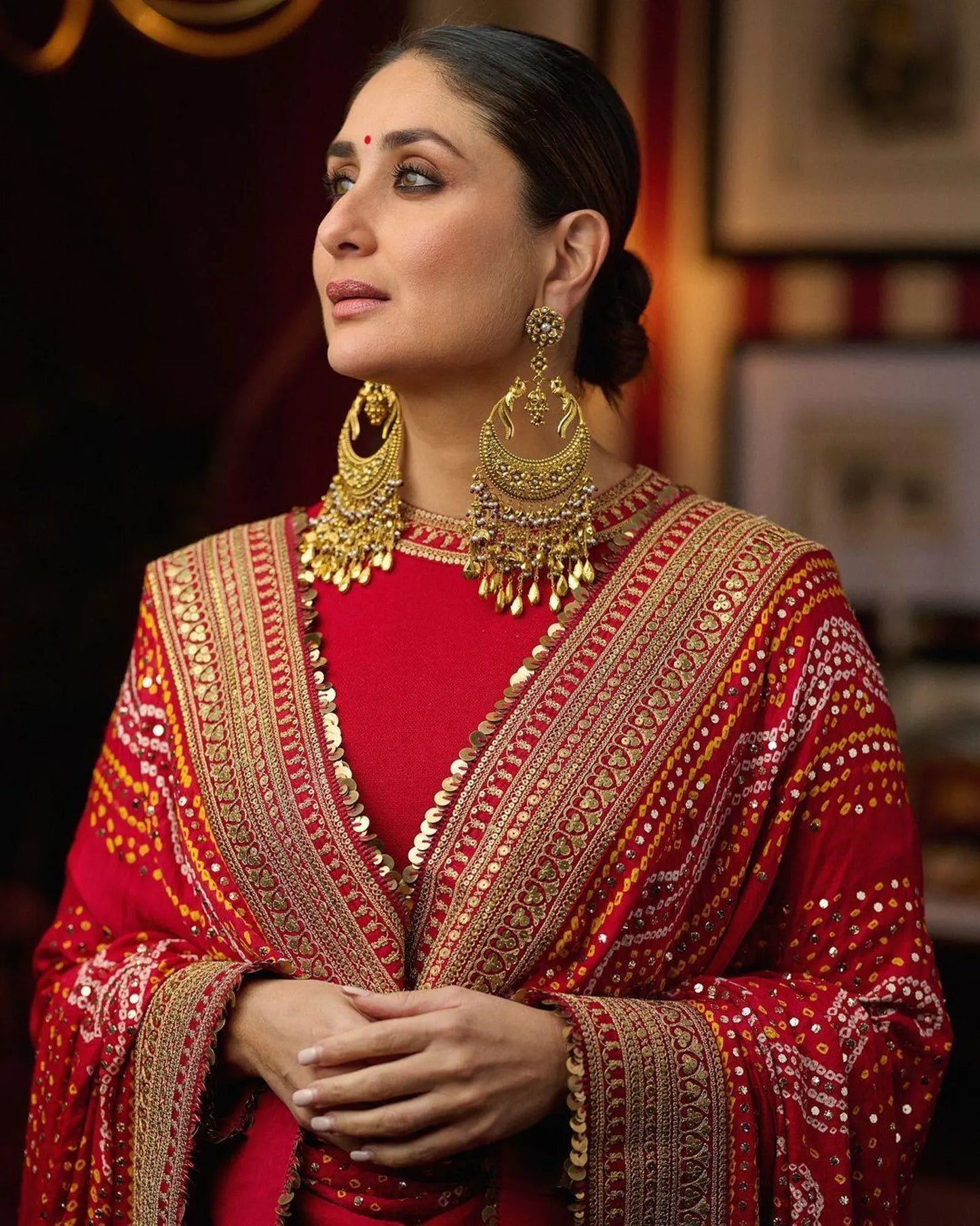 Kareena Kapoor Inspired Panjabi Style Earrings (Gold)