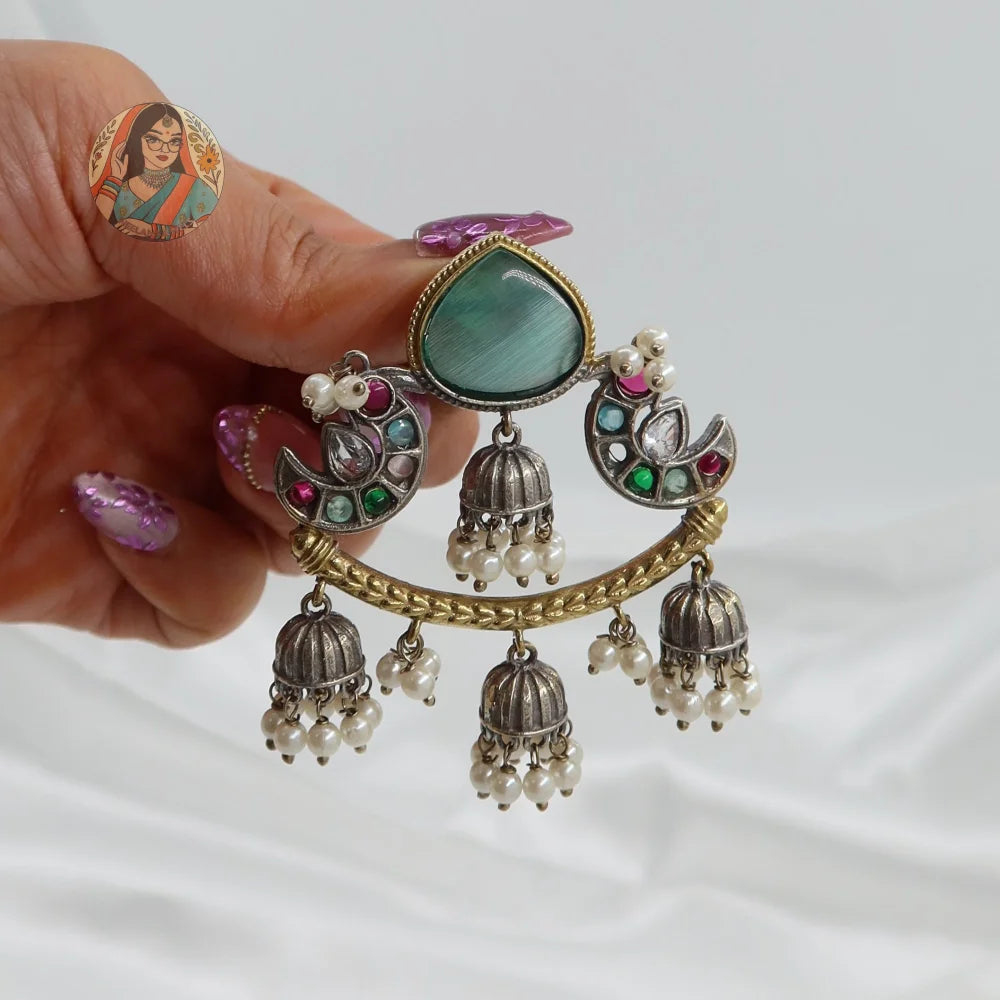 Kajal Dual Tone Earrings