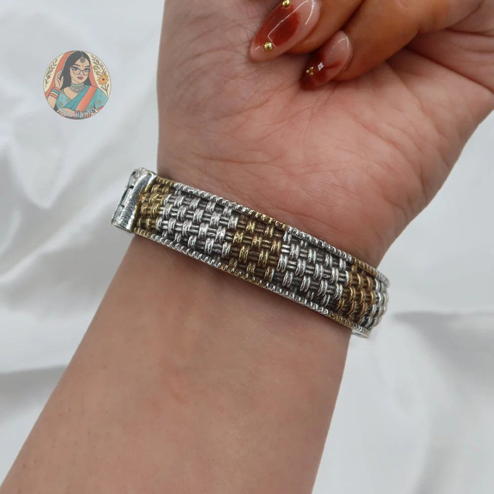 Kajal Oxidized Dual-Tone Bangle