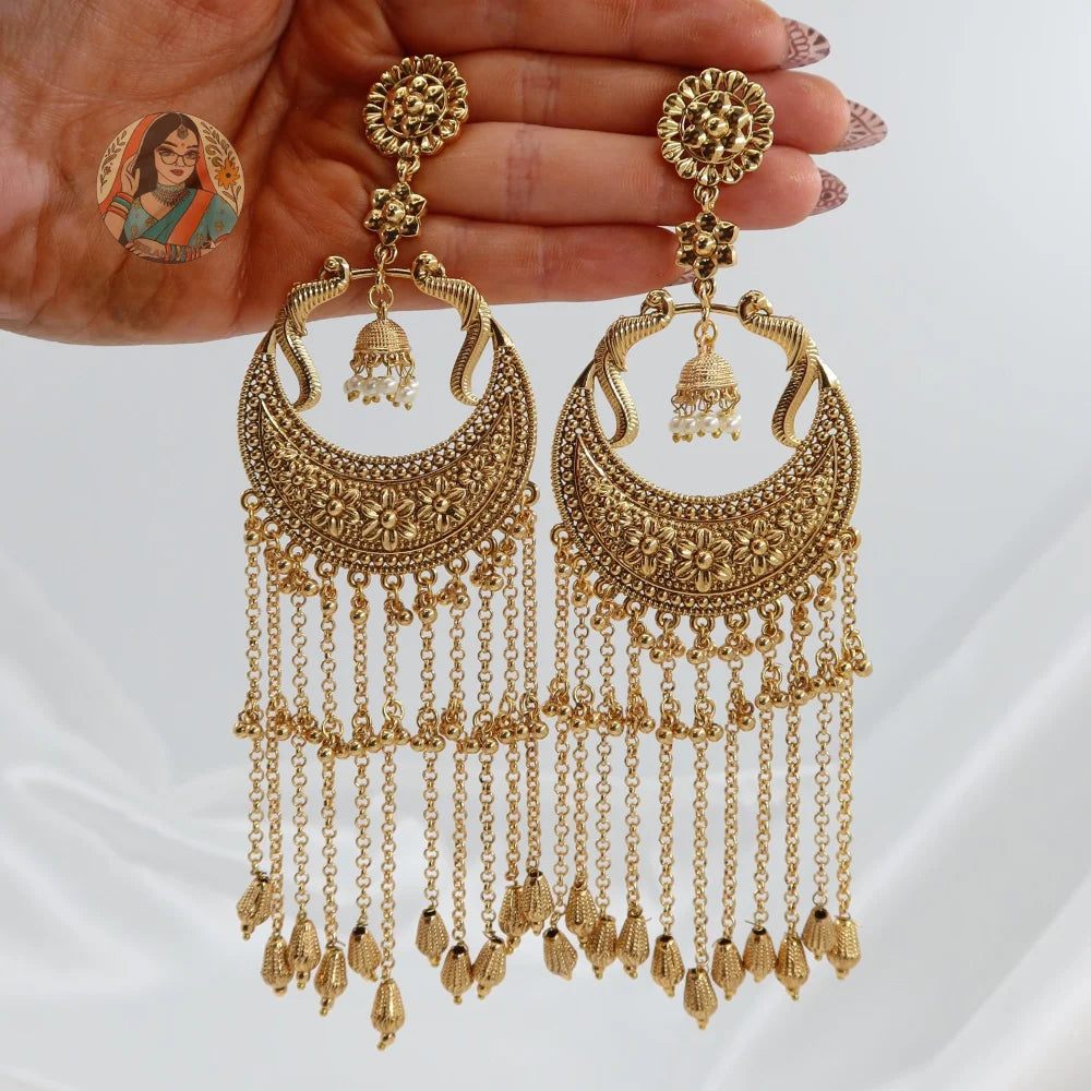 Kareena Kapoor Inspired Panjabi Style Earrings (Gold) - Gold