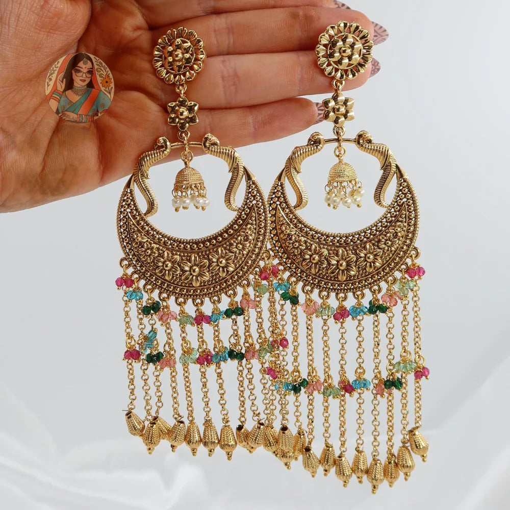 Kareena Kapoor Inspired Panjabi Style Earrings (Gold) - Multi