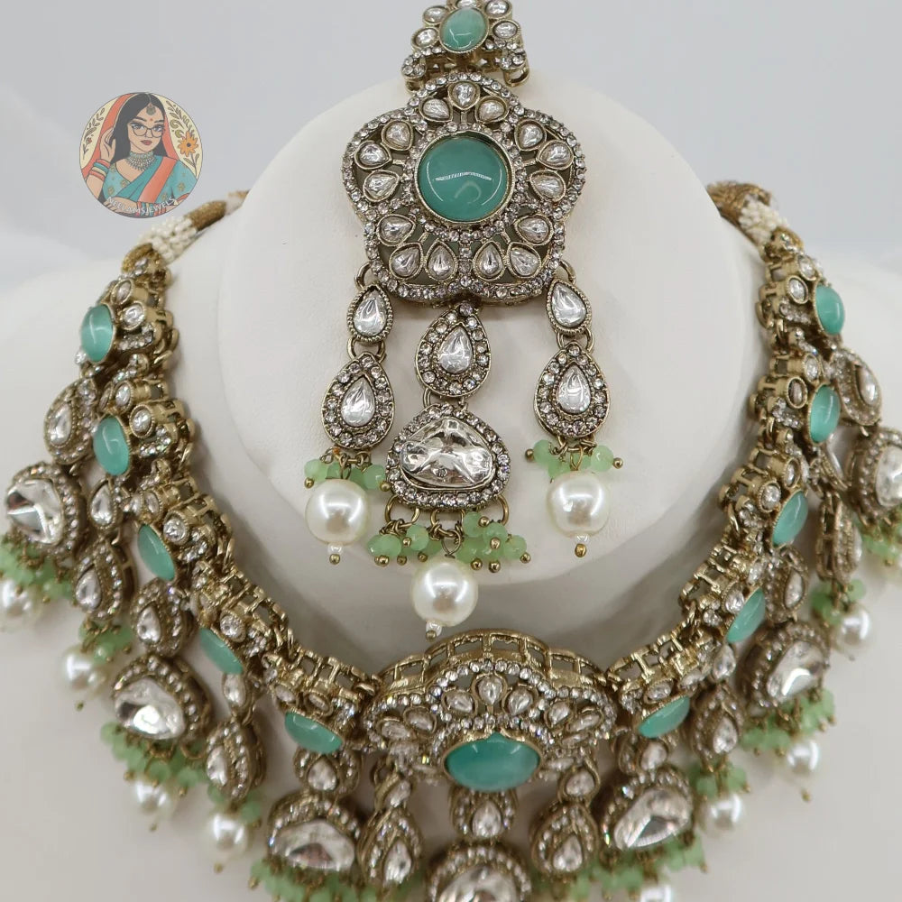 Karishma Necklace Set (Baby Blue)