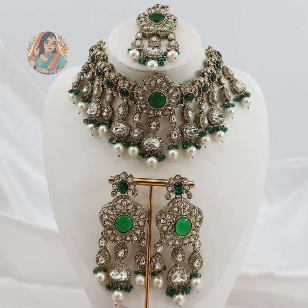 Karishma Necklace Set (Green)