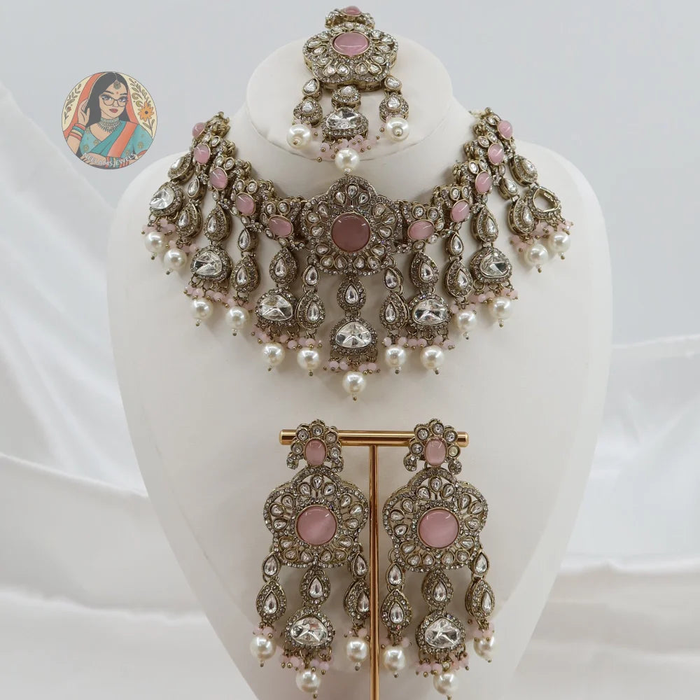 Karishma Necklace Set (Pink)