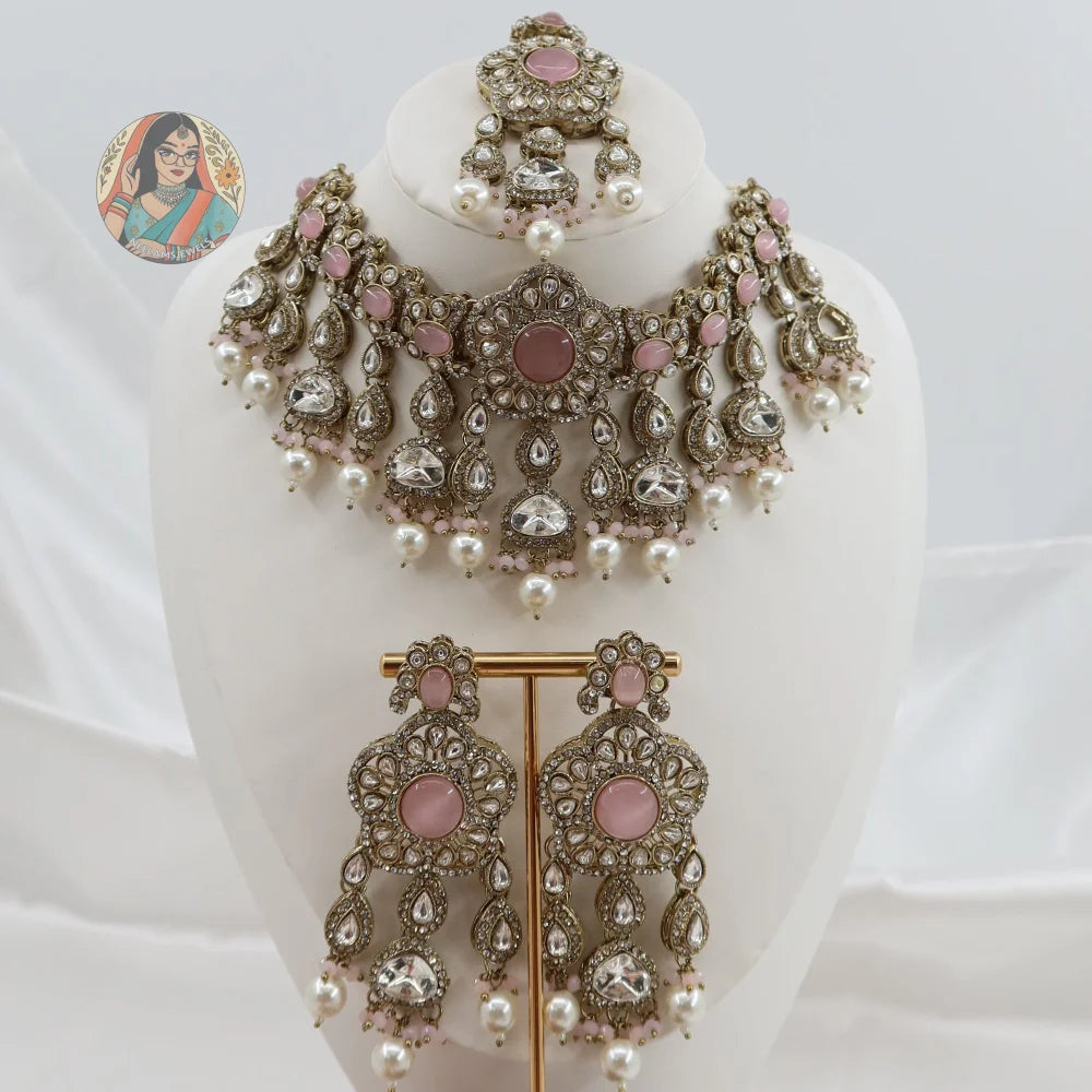Karishma Necklace Set (Pink)