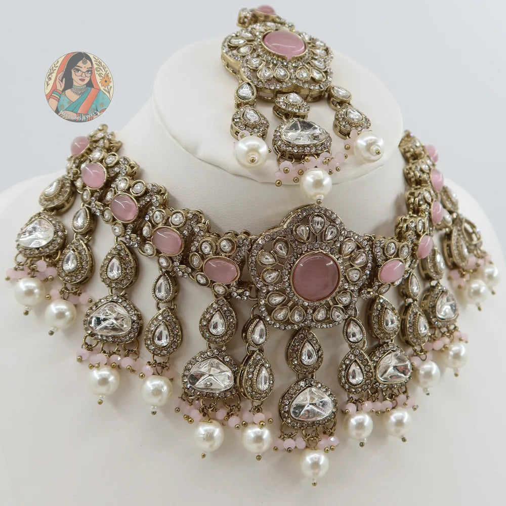 Karishma Necklace Set (Pink)