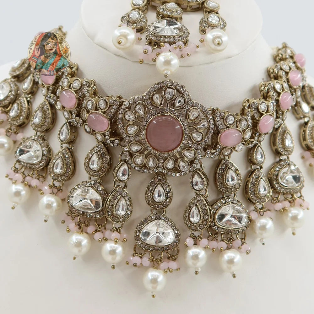 Karishma Necklace Set (Pink)
