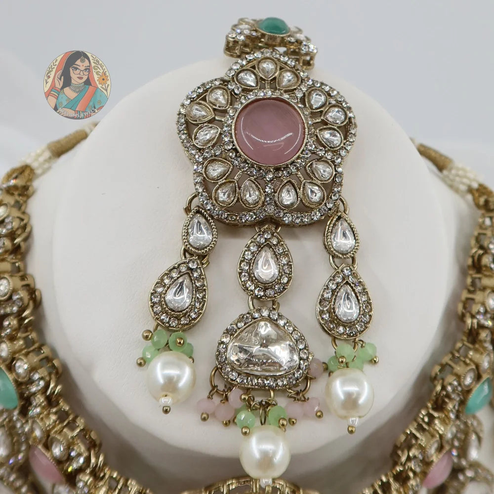 Karishma Necklace Set (Pink & Baby Blue)