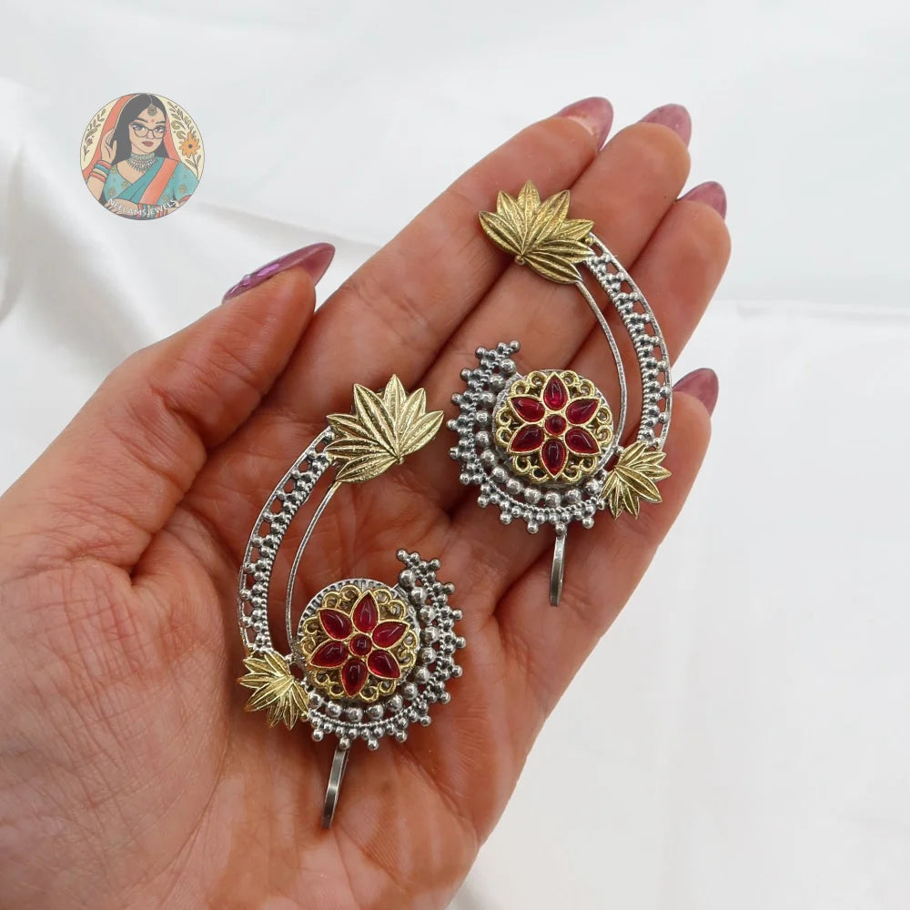 Kavita Dual Tone Kaanphool Earrings