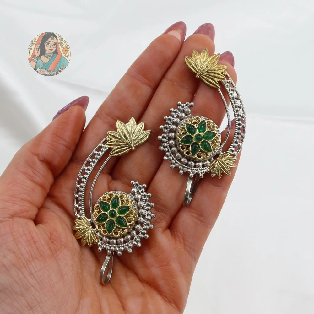 Kavita Dual Tone Kaanphool Earrings