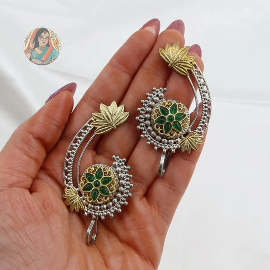 Kavita Dual Tone Kaanphool Earrings