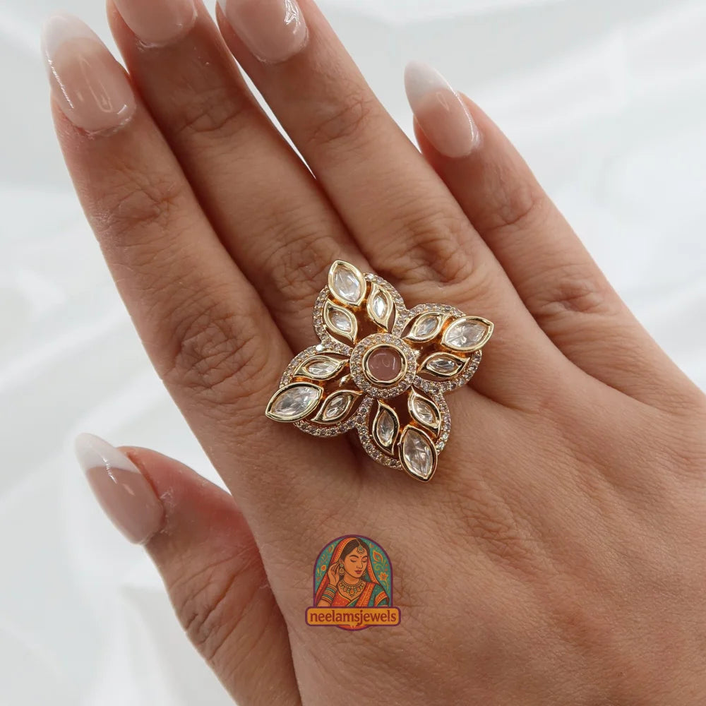 Khushaali Flora Ring Light Pink
