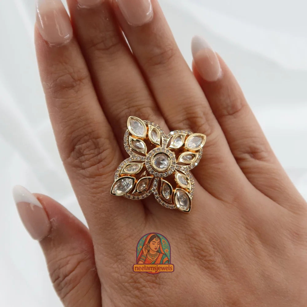 Khushaali Flora Ring White