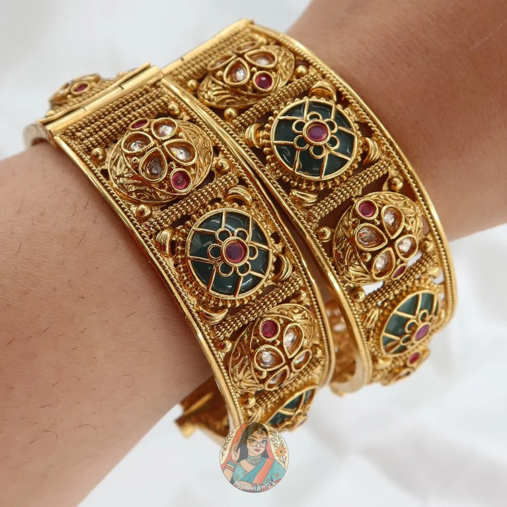 Khushi Gold Heritage Bangle Set
