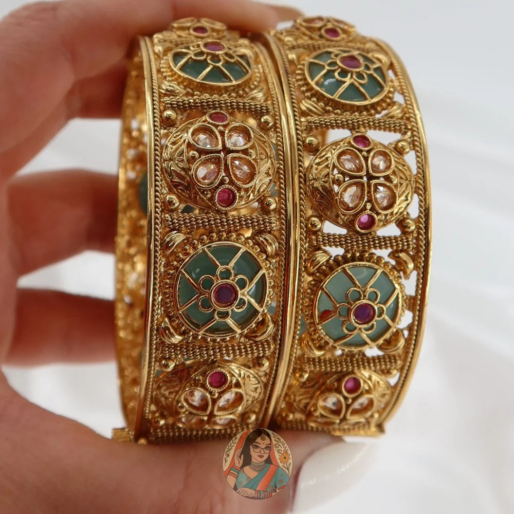 Khushi Gold Heritage Bangle Set