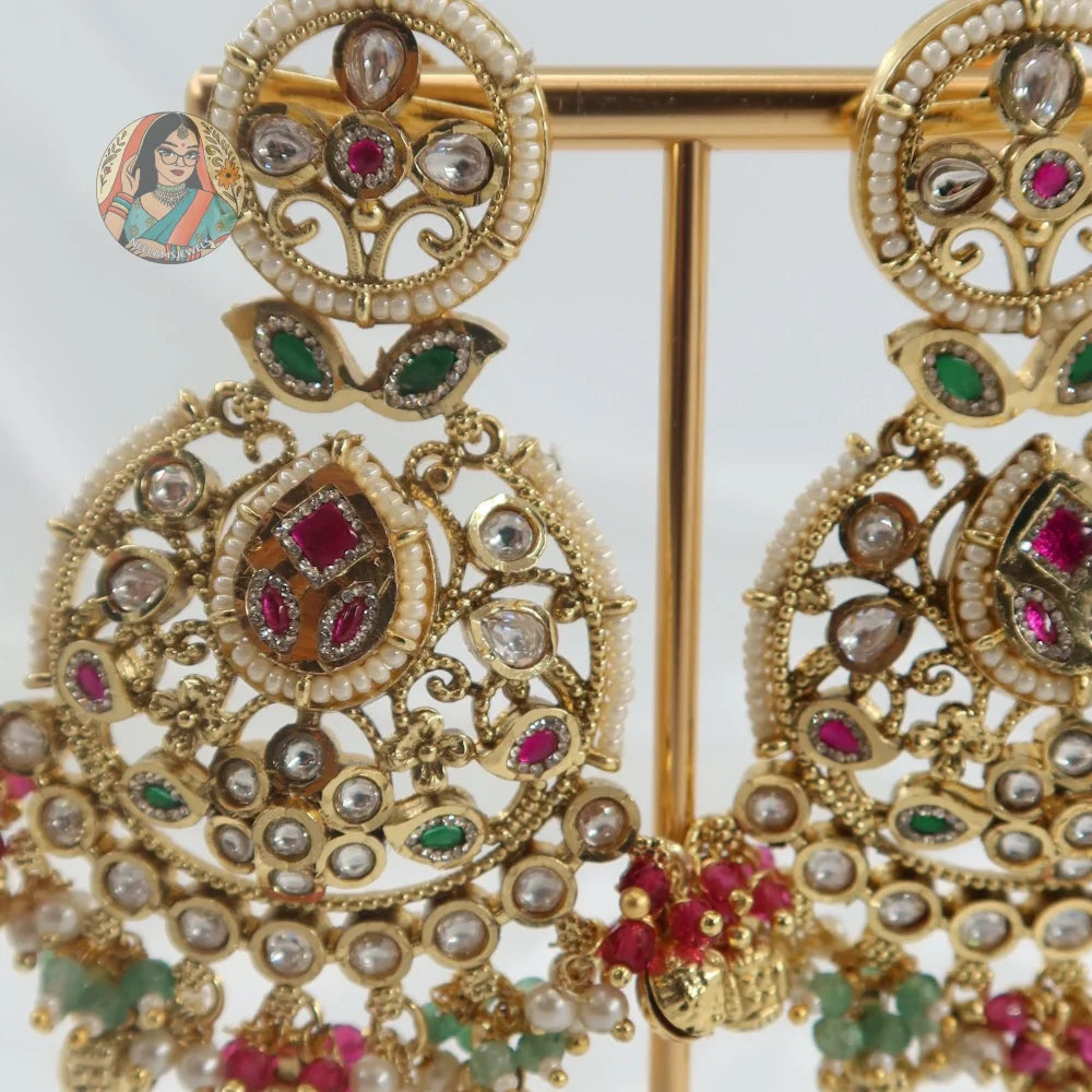 Kundan Chandbali Earrings