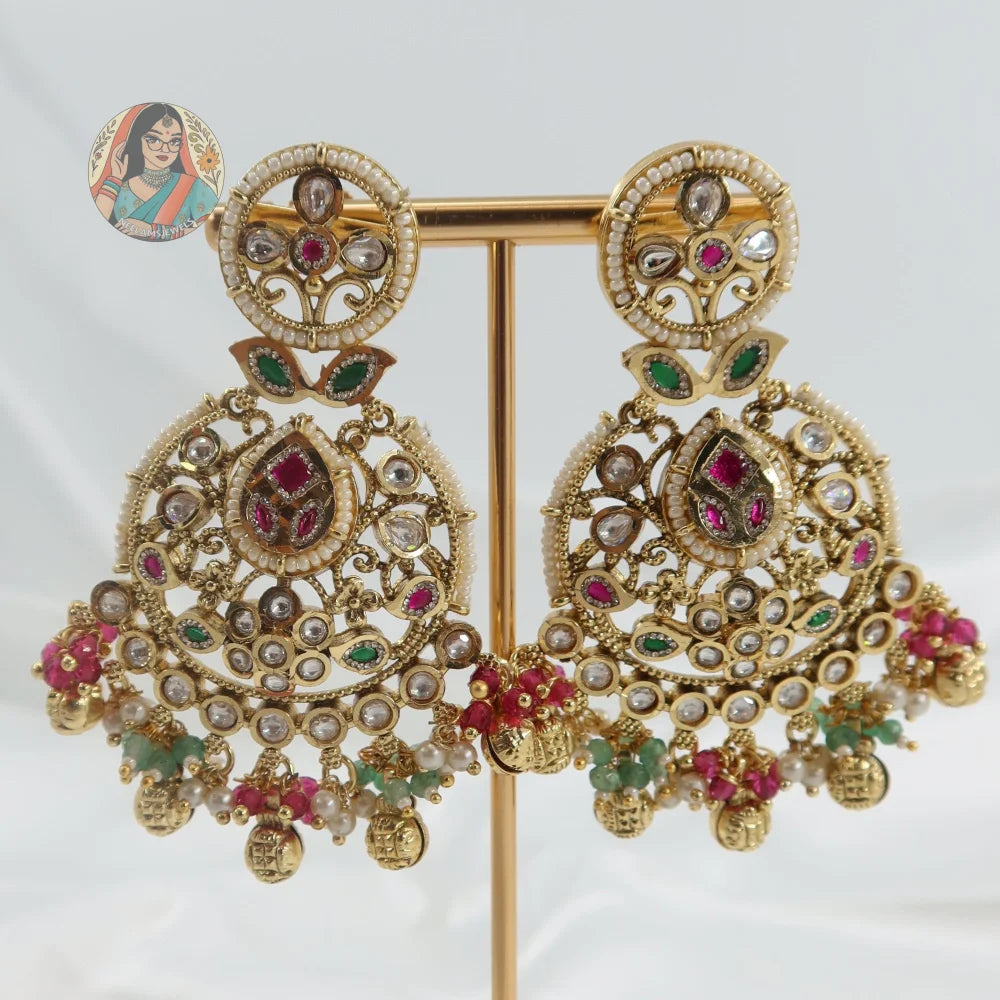 Kundan Chandbali Earrings