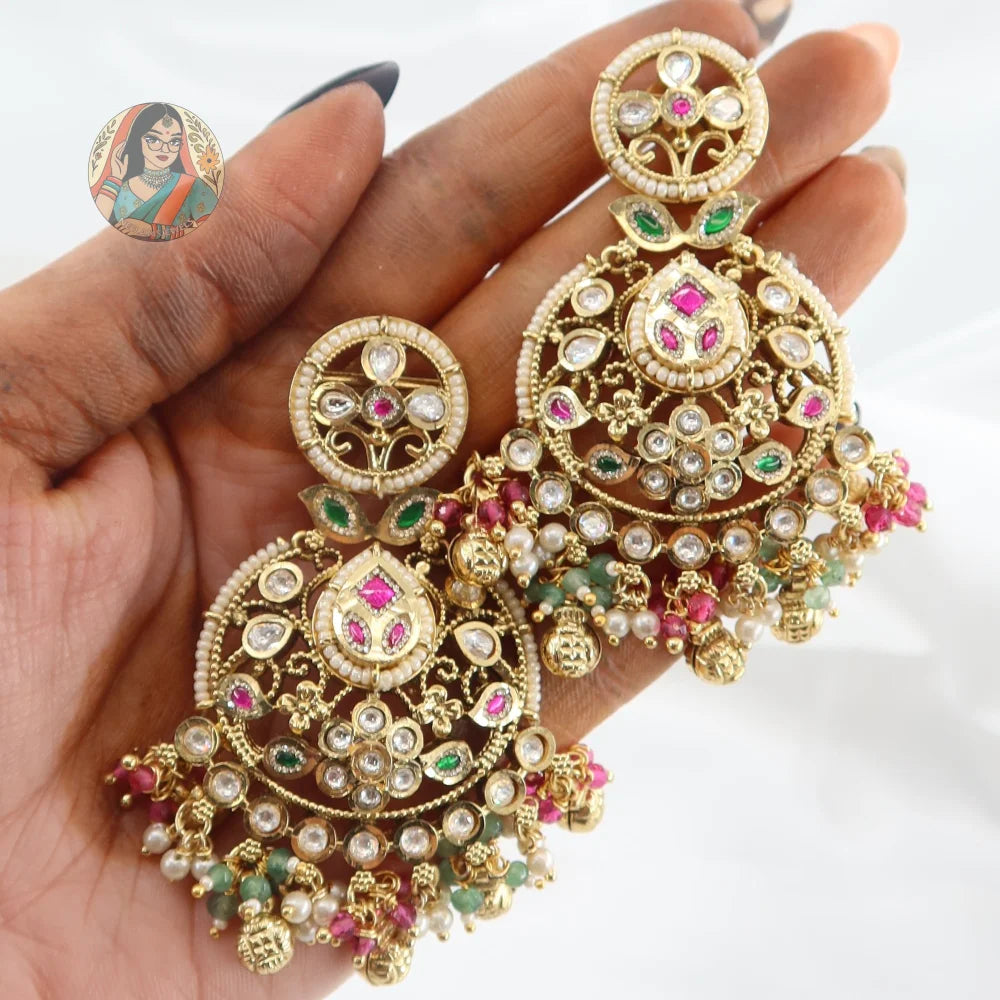Kundan Chandbali Earrings