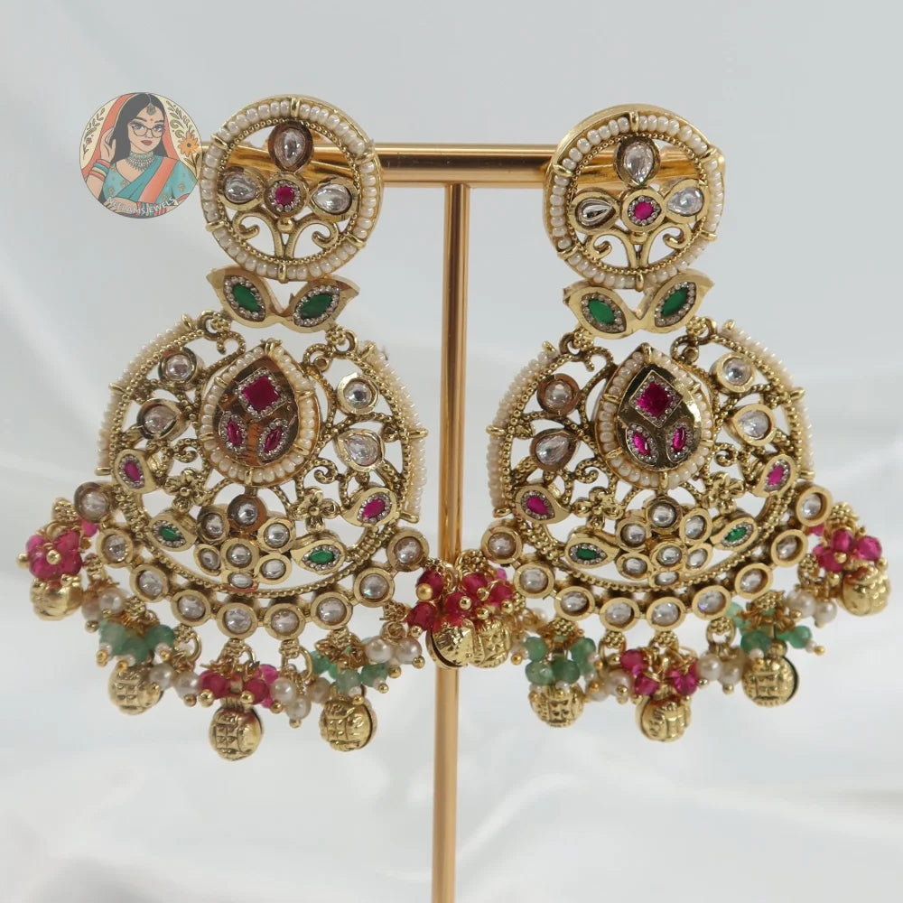 Kundan Chandbali Earrings