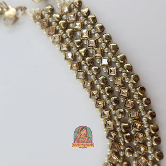 Kundan Pearl Jhumki Anklet