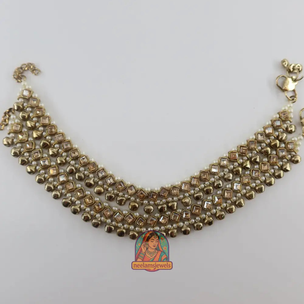 Kundan Pearl Jhumki Anklet