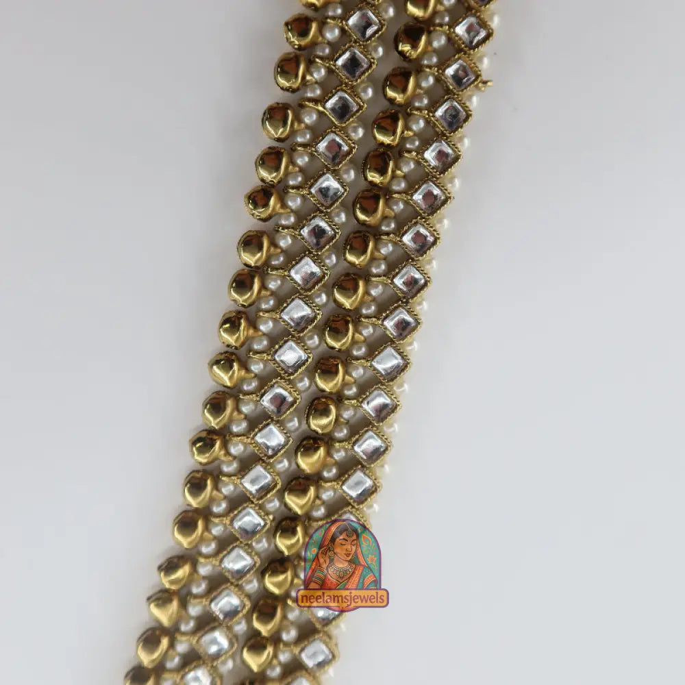 Kundan Pearl Jhumki Anklet (White)